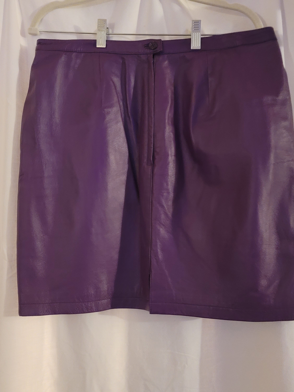 Newport News Purple Leather Jacket and Skirt Set - Picture 5 of 10